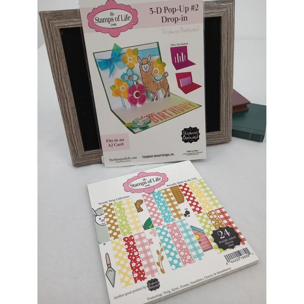 The Stamps of Life 3-D Pop-Up #2 Drop-in Die Trendy Twig Paper Pad Bundle Llama